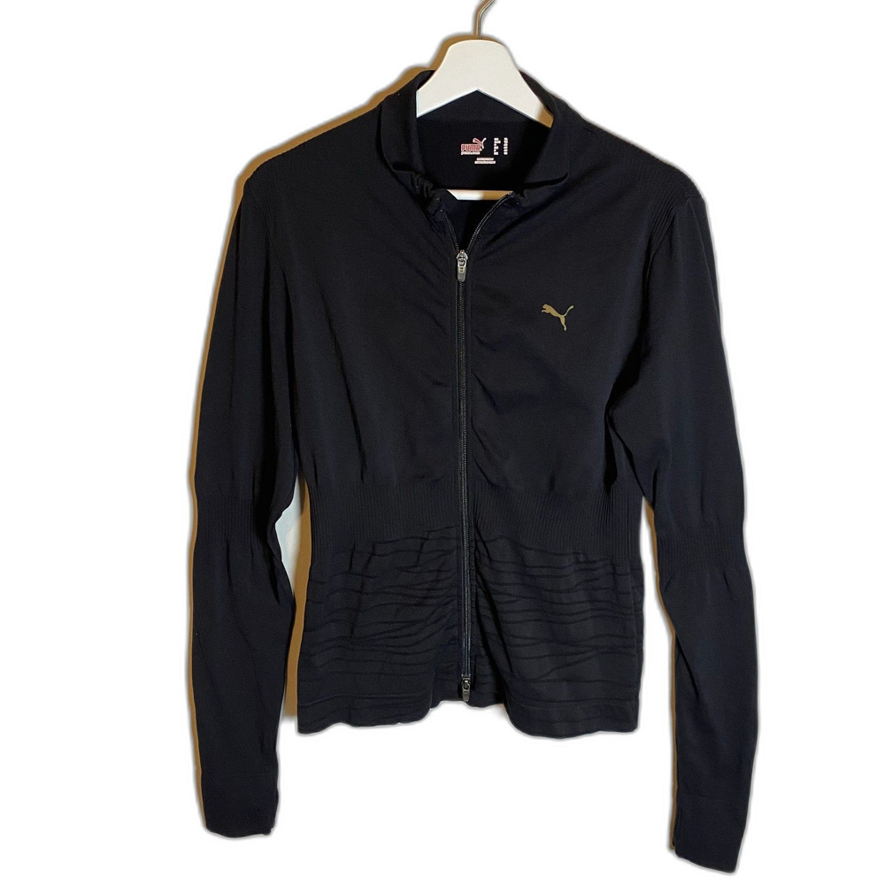 Puma Jacket Women's Size XL Black Full Zip Athleisure Sportwear Minimalist - Picture 2 of 6